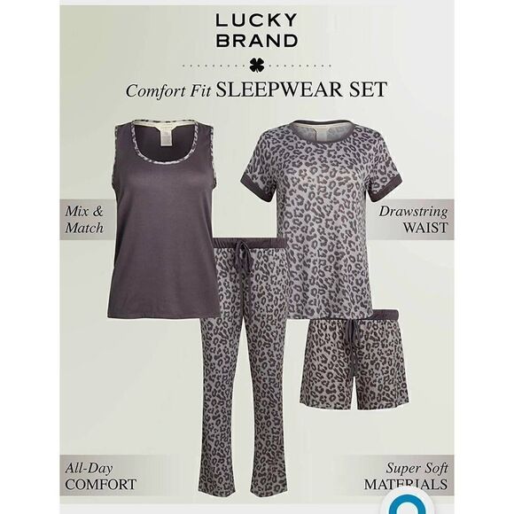 NWT 4 PIECE LUCKY PJ SET - Picture 1 of 6